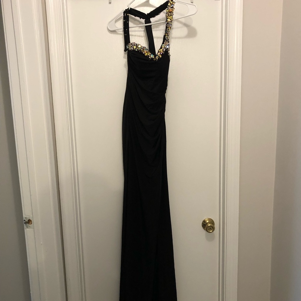 Black Embellished Prom Dress
